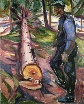 el leñador 1913 Edvard Munch Pinturas al óleo